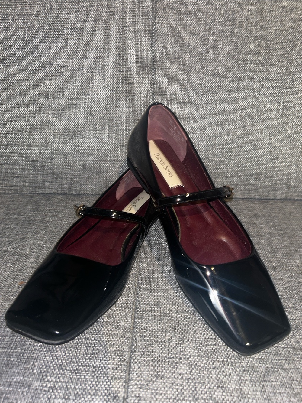 NEW - Franco Sarto Tinsley - Black Patent Mary Jane Flats with Burgundy Lining - Picture 8 of 8